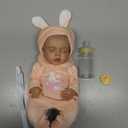 BABESIDE 12 Inch Lifelike Reborn Baby Dolls Silicone Full Body, Realistic Baby Doll Sweet Sleeping Soft Vinyl Real Life Baby Dolls Cute Girl with Toy Accessories Gift Set for Kids Age 3+ (Orange)