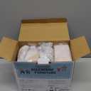 Giant bean 36pcs Wooden Dollhouse Furniture Set 5 Rooms 4 Family Dolls, Wood and Plastic Blue Dollhouse Accessories, Pretend Play Furniture Toys Christmas Birthday Gift for Boys Girls Kids Toddlers 3+