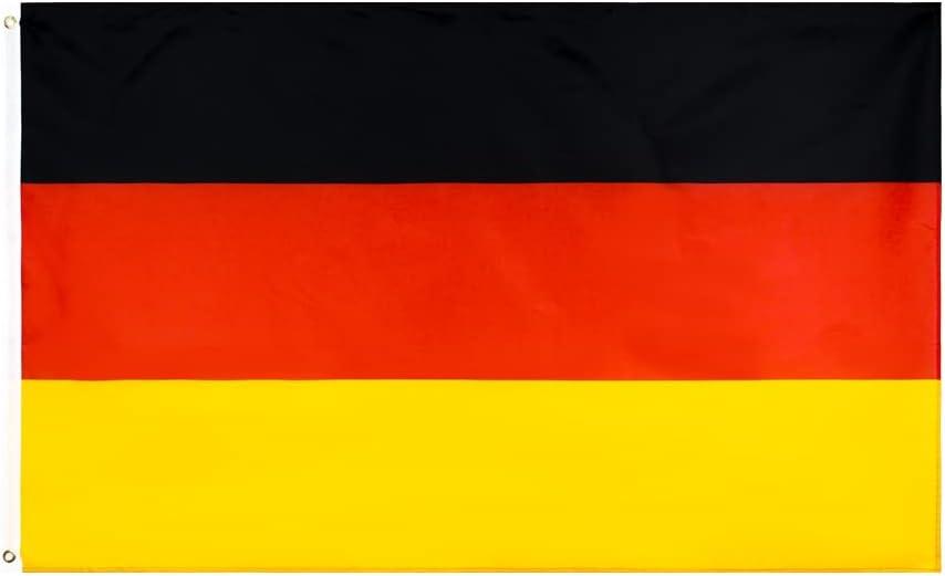 ANJOR Germany Flag 3x5 Foot German National Flags Polyester with Brass Grommets 3 X 5 Ft