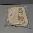 Lunch Bag for Women Insulated For Men PU leather Small Office Work lunch with Chenille Letters Leakproof Freezable Cooler Reusable Portable Box (White)