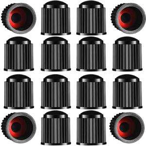 Tire Valve Stem Caps The Upgraded Version has a Sealing Ring for Car, Motorbike, Trucks, Bike, Bicycle Black (24)