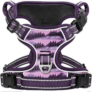 Timos Dog Harness,No-Pull Pet Harness Adjustable Soft Padded Dog Vest,Reflective No-Choke Pet Oxford Vest with Easy Control Handle for Large Dogs,Moon Night,L