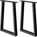 Metal Table Legs 28 inch, Heavy Duty DIY Industrial Desk Furniture Legs Set of 2 Black 28" H18.5" W