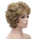 Lydell Women's Short Curly Wavy Wig Synthetic Hair Full Wig 6 inches (19 Light Strawberry Blonde)