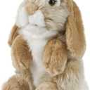 Living Nature Brown Sitting Lop Eared Rabbit Stuffed Animal | Fluffy Rabbit Animal | Soft Toy for Kids | 7 inches