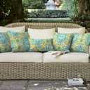 LVTXIII Outdoor/Indoor Pillow Covers, Patio Fade Resistant Throw Pillow Covers ONLY, Waterproof Farmhouse Accent Cushion Cases for Sofa Patio Couch Decoration 18"x18" Set of 2, Damask Green