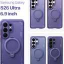 TORRAS Ostand Q3 Air for Samsung Galaxy S26 Ultra Case with 360 Magnetic Stand, Fit for MagSafe, Airbag Cushion, Mil-Grade Drop Tested, Shockproof Phone Case for S26 Ultra 6.9", Violet Surge