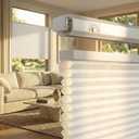 Grandekor No Drill Top Down Bottom Up Cellular Shades Blackout,22Wx48H | 1.5" Large Cell Honeycomb Design with Thermal Insulation, Cordless Operation, Privacy Control & No-Drill Rental Friendly