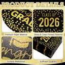 FoldTier 200 Pcs Graduation Plates and Napkins 2026, Black and Gold Graduation Decorations, Class of 2026 Congrats Grad Paper Plates and Napkins for College High School Graduations Party, Serve 50