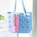 Bogg Bag Cup Holder for Stanley Bogg Bag Drink Holder Attachment 40OZ Water Bottle Holder Adjustable Cup Holder Accessories for Bogg Bag/Beach Hole Bag Take Out Cup Carriers(2Pack Rose)