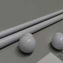 2 Pack White Curtain Rods for windows 32 to 48 inch, 5/8 inch Splicing Heavy Duty Metal Curtain Rod Set with Brackets