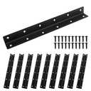 Redunest L Bracket, Heavy Duty Corner Brace, 10 Pack 10.8" Metal Shelf Bracket Angle Bracket for Shelves, Black Metal Braces for Wood,275mm Overall Length