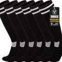 YMYDYFC Kids Soccer Socks 3Pack Cushion Cotton Comression Socks Baseball Sock For Youth Toddler Boys Girls Men Knee High Sock (8-12 Years)