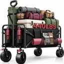 200L Wagon Carts Foldable, 7.48" All-Terrain Wheels Beach Cart