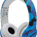 Snug Play+ Kids Headphones – Volume Limited 93dB for Safe Listening – Foldable, Durable Headphones for Toddlers, Boys & Girls – Tangle-Free Cord – Ideal for Travel, School, Tablets - Blue Camo