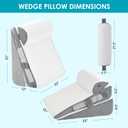 3Pcs Wedge Pillow Set for After Surgery,Acid Reflux Relief, Adjustable Bed Wedge Pillows for Sleeping,Anti Snore, Memory Foam Triangle Pillow for Back&Neck&Shoulder Pain Relief, White&Grey