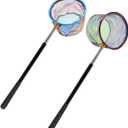 Fishing Net 2 Pack Retractable Lightweight Landing Net with Aluminum Rod Handle Fishing Nets for Youth Catch and Release Butterfly Nets, Small