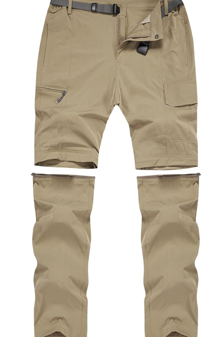 MANSDOUR Men's Hiking Pants Convertible Quick Dry Lightweight Zip-Off Outdoor Travel Camping Fishing Pants, 36