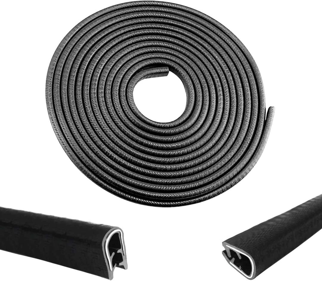 16.5Ft Car Door Edge Guards - Black Universal Fit Door Edge Protector, Rubber U Shape Automotive Door Trim Molding for Sedans Trucks SUV ATV - No Glue Required (Black, 16.5FT)