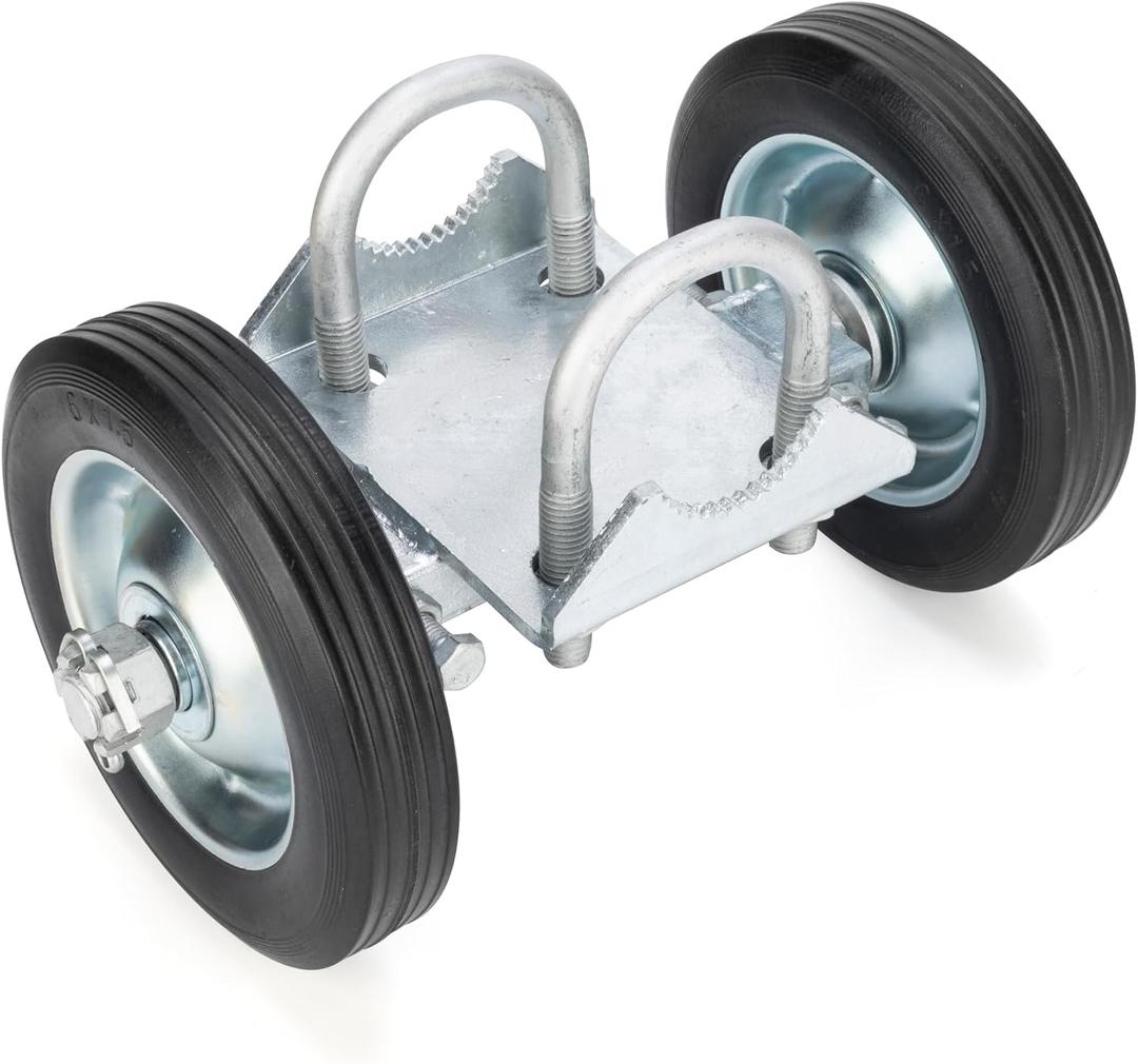 6" Rolling Gate Wheel Carrier Heavy Duty for Driveway Chain Link Fence, Gate Supporter Wheel Caster for Metal Tube Gates, Gate Helper Wheel for Swing Sliding Gate, 600lb Capacity