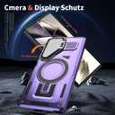 PASNEW for Samsung S25 & S24 Case Camera Cover & Wireless Charging,Multi-Layer Military Heavy Duty Full Body Shockproof Hard Shell for Galaxy S25,6.2 inch,Purple