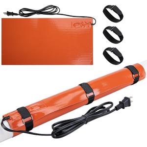 PVC Heat Blanket for 1/2 to 1-1/2 Inch, Silicone Pipe Heating Blanket with Fixing Strap, PVC Conduit Heater for Pipe Bending,120V 200W
