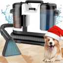 Portable Spot Cleaner Machine for Carpet and Upholstery - 18Kpa Carpet Cleaner with Dual BrushHeads, Easy Move, Cleaning Machine for Furniture, Couch, Stairs, Car and Pet Stain, White