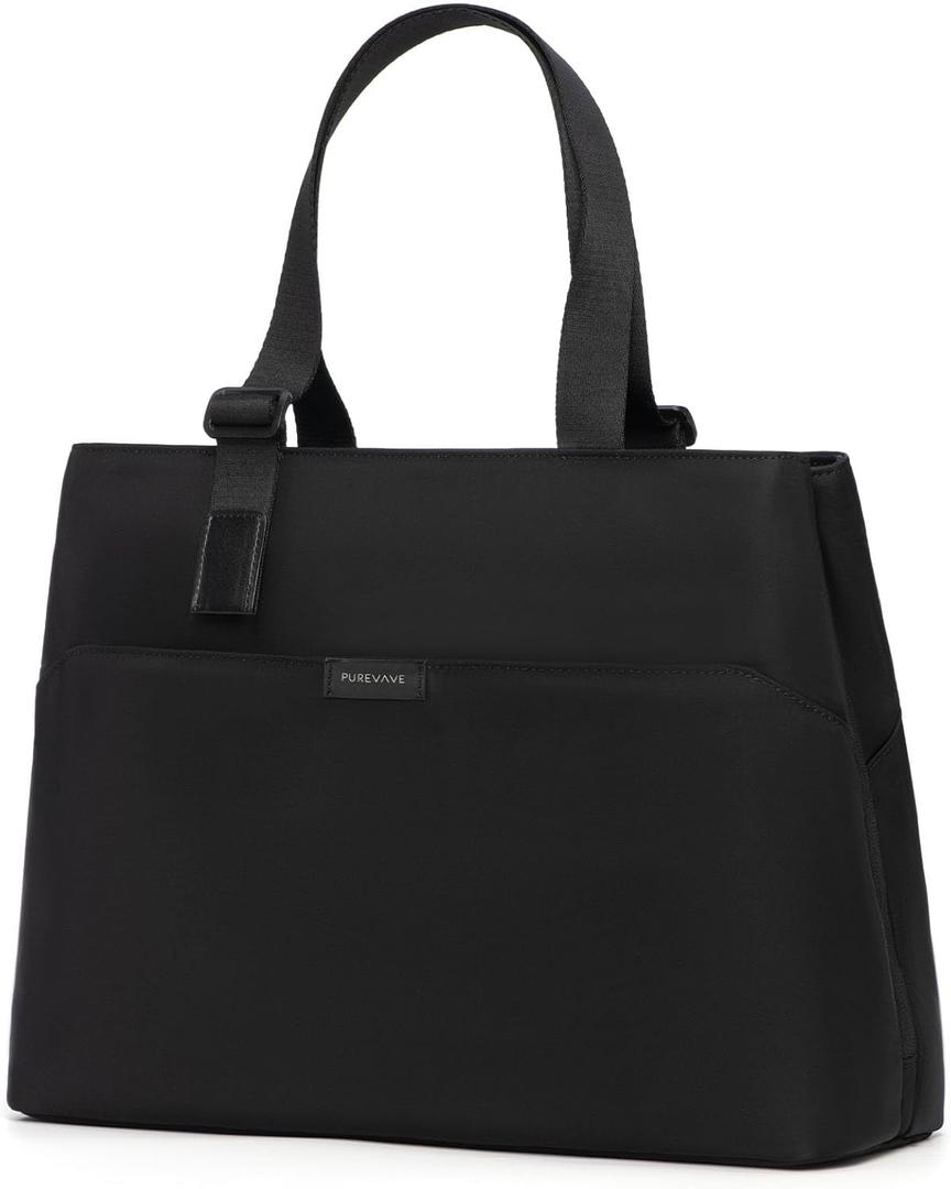 PUREVAVE Large Laptop Tote Bag for Women, Perfect for Travel, and Work (Sable Black) PUREVAVE Large Laptop Tote Bag for Women, Perfect for Travel, and Work (Sable Black)