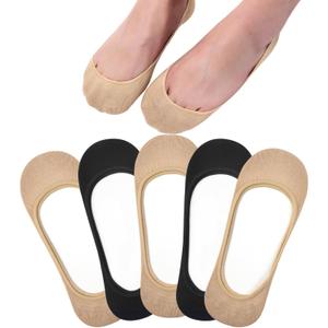 Toes Home No Show Socks Womens, Ultra Low Cut Liners Non Slip Footies for Flats Hidden Invisible Boat Summer 3 to 8 Pairs (6-9)