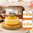 Wenqik 2 Pack Cake Stand Set, 14/16 Inch Metal Round Cupcake Dessert Stand Decorative Elegant Cake Display for Weddings Party Birthday Baby Showers Anniversary (Floral Lace,Gold)