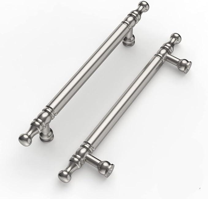 Haliwu 20 Pack Brushed Silver Cabinet Pulls, 3 inch(76mm) Hole Center Drawer Handles Zinc Alloy Hardware Pull for Kitchen Dresser Bathroom