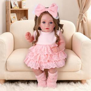 BABESIDE Lifelike Reborn Baby Dolls - 20 Inch Realistic-Newborn Baby Doll Brown Hair Girl Handmade Real Life Toddler Dolls with Clothes and Toy Accessories Gift for Kids Age 3+