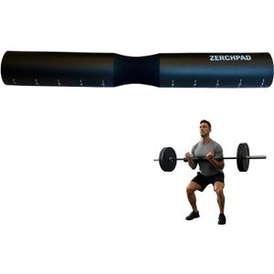 Barbell Pad Squat Pad Designed Specifically for Zercher Squats - Great for Zercher Squats, Front Squats and Hip Thrusts Extra Long LengthFit Standard and Olympic Bars Perfectly