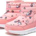 HOBIBEAR Boys Girls Toddler Snow Boots Waterproof Slip Resistant Outdoor Winter Shoes(Toddler/Little Kids/Big Kids) (8.5 Toddler, Peach Pink)