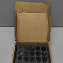 GAsupply 3/8"-24 ATV Lug Nuts Black, Closed End Acorn Spline Lug Nut Set 1.38" 35mm Tall Conical/Cone Seat for Aftermarket Wheels, 16pcs+1 Spline Lock Key