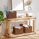 Wicker Storage Basket - Large 12x12x10in Cube, Woven Wicker for Shelves, Pantry, Kitchen & Bathroom Organization (Brown)
