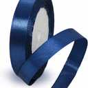 2 x Navy Blue Ribbon 5/8 Inch x 25 Yards, Solid Color Fabric Satin Ribbons for Gift Wrapping, DIY Crafts, Bridal Bouquets, Wreaths, Bows, Sewing Projects, Baby Shower and Wedding Party Decoration