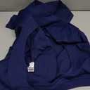 SUUKSESS Women 2 Piece Open Back Seamless Workout Sets Scrunch Booty Gym Leggings Built in Bra Crop Yoga Top (Large, Navy Blue)