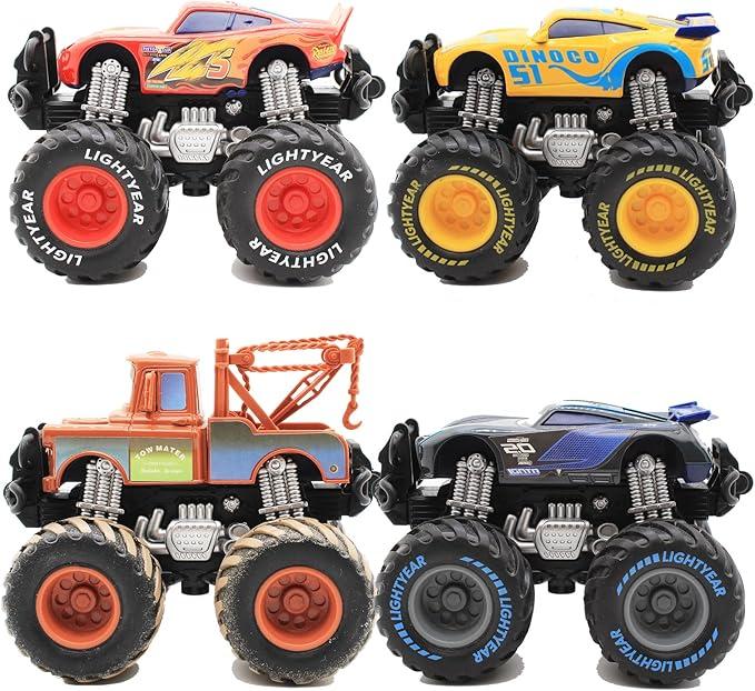 4-Pack Car Toy, Tow Mater Toy, 1:55 Die-cast Toy Car Big Wheel Buggy (4 Pcs Big Wheel Car)