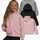 PURE CHAMP Girls Sweatshirt 3 Pack Hoodies for Teen Girls Crewneck Sweatshirt Quarter Zip hoodies Fleece Sizes 10/12 Clothing L