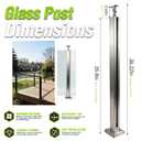 VOTWOOFV 43.5" Glass Railing Post,Middle Post with Top Handrail Bracket