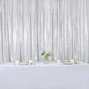 Hahuho Silver Sequin Backdrop Curtain, 4PCS 2FTx8FT Glitter Backdrop Curtain for Parties, Christmas, Wedding, Party Decoration4 Panels, 2FT x 8FT, Silver