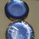 Rubtlamp 60 Pcs Blue Gold Plastic Plates, Hammered Plastic Dessert/Salad Plates, 7-Inch Blue Dessert Platos,Appetizer Platos Disposable Perfect For Wedding