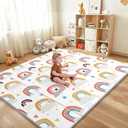 NOONKTY 79x71 Extra Large Baby Play Mat for Floor, Foldable Playmat,Rainbow
Playmat for Babies 0-12 Months & Kids, Non-Toxic Waterproof Baby Mat for Floor, Thick Playpen Mat for Tummy Time Crawling