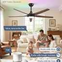 Fanbulous 56'' Smart Ceiling Fans with RGB Lights, Modern Ceiling Fan with Alexa/App/Remote Control, Dimmable LED Light, Reversible DC Motor, for Living Room, Bedroom, Game Room, Walnut