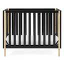 Delta Children Gio Mini Crib with 2.75" Mattress Included, Ebony/Natural