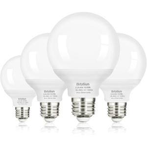 G25 LED Light Bulbs, Round Vanity Light Bulbs for Bathroom, 40W Equivalent, Cool White 4000K, E26 Base Globe Light Bulb, 600LM, Non-Dimmable, 4-Pack, 4000k Neutral White