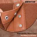 SANSTHS Wide Elastic Lace-up Tied Waspie Belt for DressesCorset Waist Belt for Women Halloween Costume (Brown, XL)