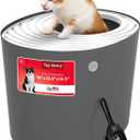 IRIS USA Top Entry Cat Litter Box, Hooded Privacy, Large, Dark Gray/White