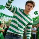 St Patricks Day Shirt Men: Lucky Irish Shamrock T-Shirts Graphic Eating Shamrock Retro Gamer Printed Tees (XL)